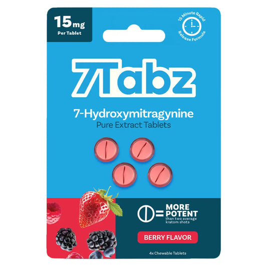 7Tabz Berry 7-Hydroxymitragynine extract tablets with sweet mixed berry flavor in potent kratom formula