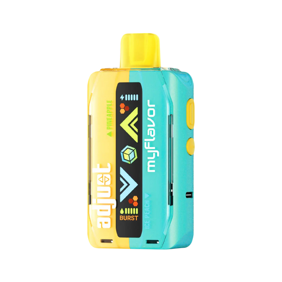 Adjust MyFlavor 40K Disposable Vape in Pineapple Ice Peach flavor – a tropical mix of juicy pineapple and sweet peach with a cool finish