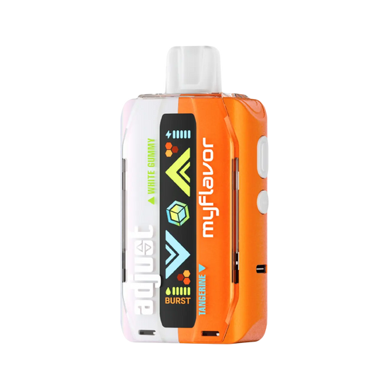 Adjust MyFlavor 40K Disposable Vape in Tangerine White Gummy flavor – a zesty tangerine flavor combined with sweet white gummy notes