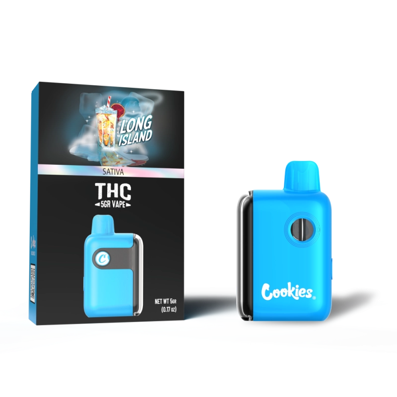 Cookies THC-A Long Island disposable 5G Sativa with fruity citrus blend and strong social daytime effects