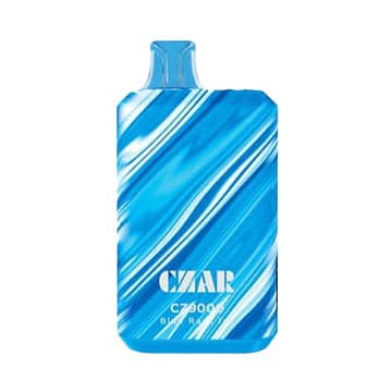 Czar CZ9000 Blue Razz Ice disposable vape with tangy blue raspberry and refreshing menthol