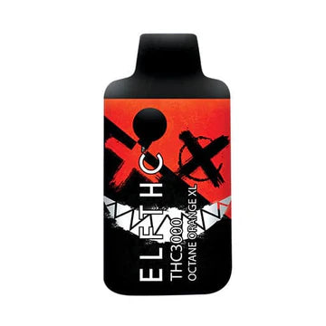ELF THC THC3000 Disposable Vape in Octane Orange XL flavor – a hybrid strain featuring a vibrant orange flavor with energizing effects