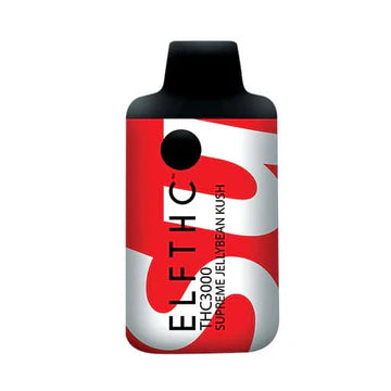 ELF THC THC3000 Disposable Vape in Supreme Jellybean Kush flavor – a hybrid/indica strain combining sweet jellybean flavors with kush undertones