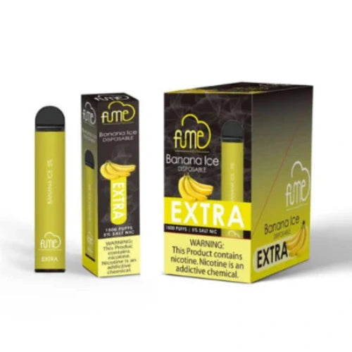Fume EXTRA Disposable Vape Device in Banana Ice flavor – ripe banana taste with a refreshing menthol finish