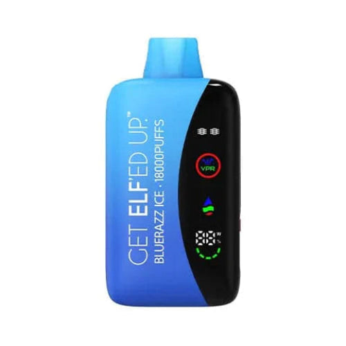 Get Elf’ed Up VPR 18000 Bluerazz Ice disposable vape with tangy blue raspberry and cool ice burst