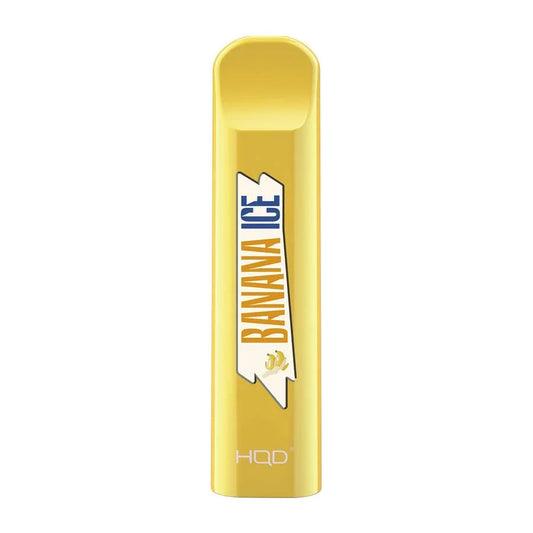 HQD Cuvie Banana Ice Disposable Vape Device featuring a smooth banana taste with icy menthol