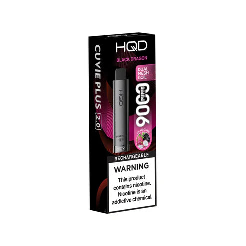 HQD Cuvie Plus 2.0 Black Dragon Disposable Vape featuring a bold and mysterious dark fruit flavor
