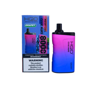 HQD Mars 8000 Grapey Disposable Vape with a juicy and sweet grape flavor