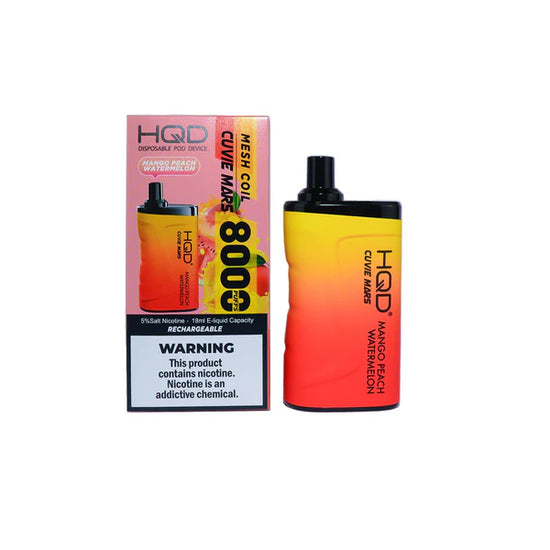 HQD Mars 8000 Mango Honeydew Ice Disposable Vape with a tropical and refreshing flavor
