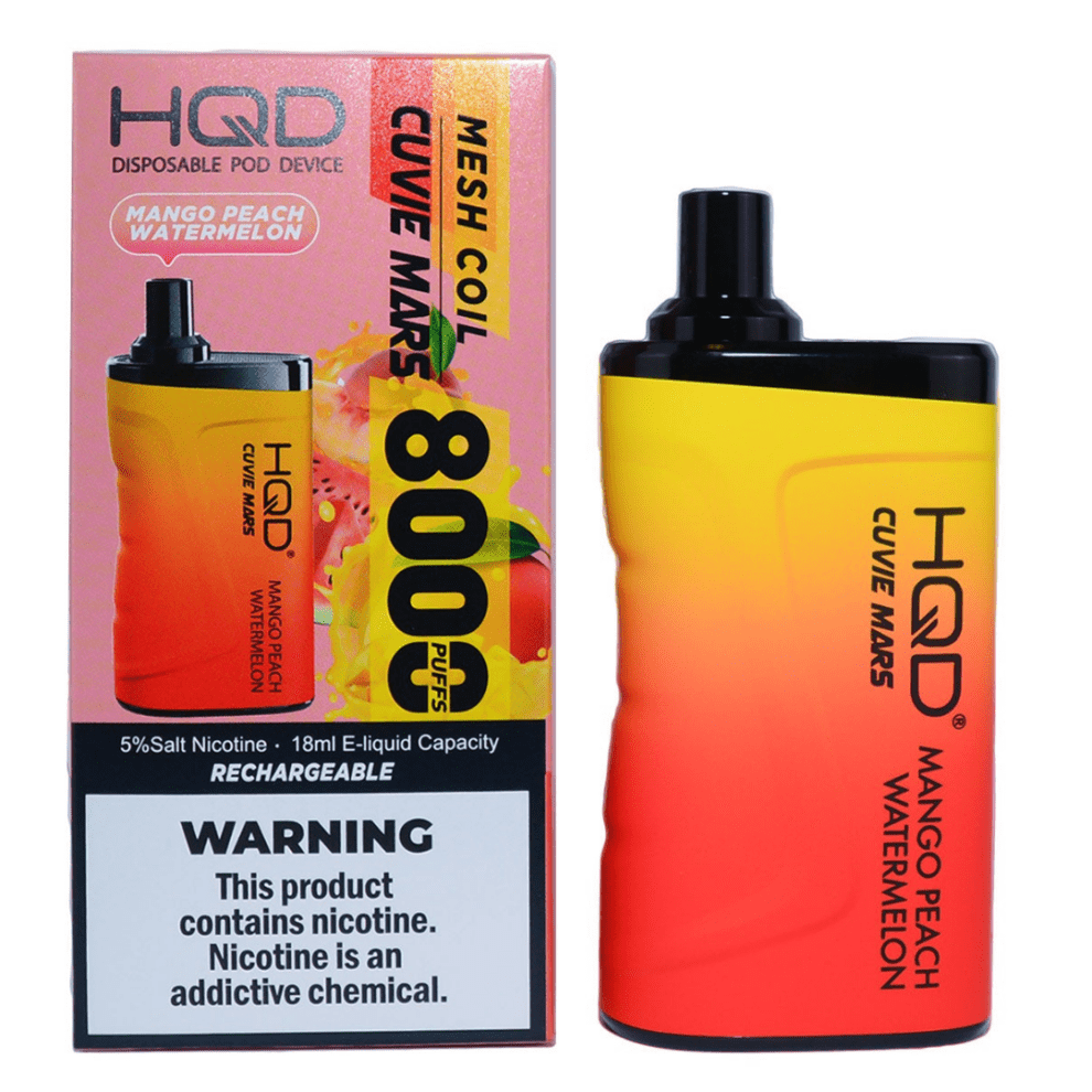 HQD Mars 8000 Mango Peach Watermelon Disposable Vape with a juicy fruit blend
