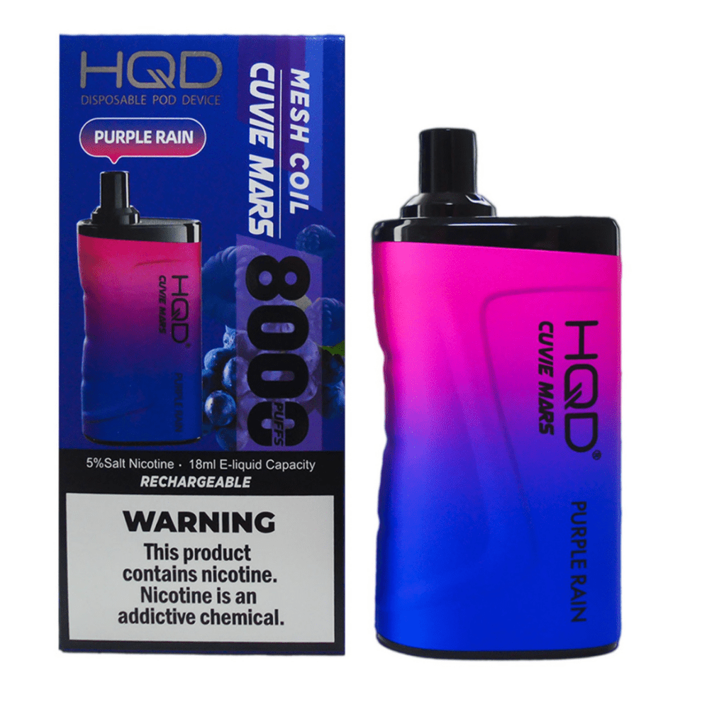 HQD Mars 8000 Purple Rain Disposable Vape with a bold and fruity blend