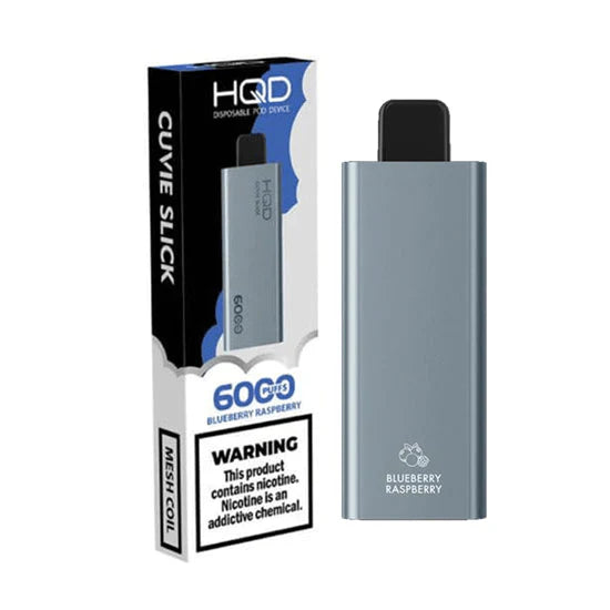 HQD Slick 6000 Blue Raspberry Disposable Vape with a tangy and sweet berry flavor