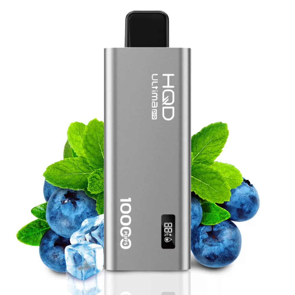 HQD Slick 6000 Blueberry Mint Disposable Vape with a cool and fruity flavor