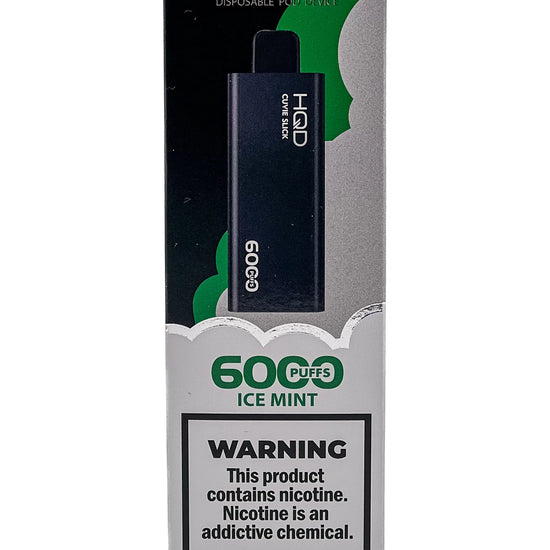 HQD Slick 6000 Ice Mint Disposable Vape with a crisp and refreshing minty coolness