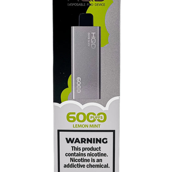 HQD Slick 6000 Lemon Mint Disposable Vape with a zesty citrus and cool mint blend