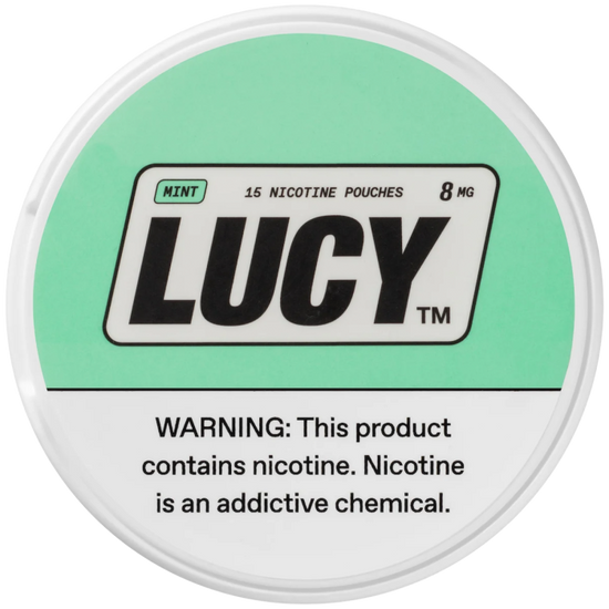 Lucy nicotine pouches in Mint flavor, delivering a crisp and refreshing minty burst for a clean, cooling sensation