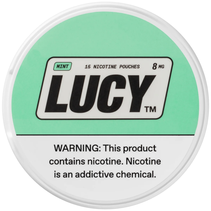 Lucy nicotine pouches in Mint flavor, delivering a crisp and refreshing minty burst for a clean, cooling sensation