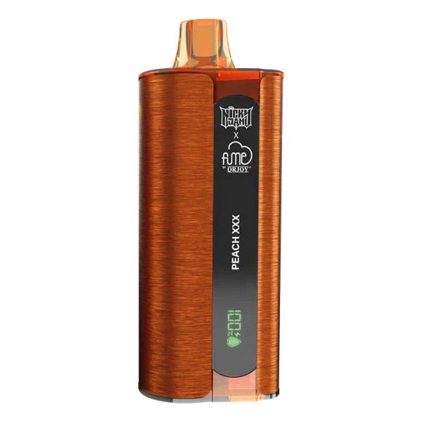 Nicky Jam x Fume 10000 Peach XXX disposable vape with intense juicy peach and fruity explosion