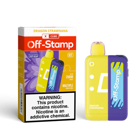 Off-Stamp X-Cube 25K Kit Dragon Strawnana with exotic dragonfruit strawberry banana flavor fusion