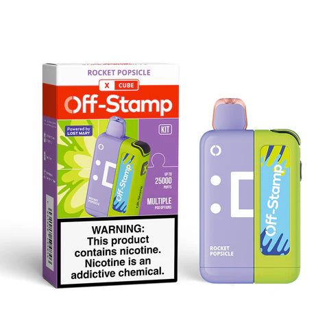 Off-Stamp X-Cube 25K Kit Rocket Popsicle with classic red white and blue popsicle flavor and icy candy finish