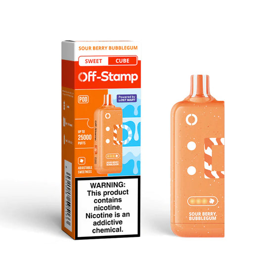 Off-Stamp X-Cube Replacement Pod 25K Sour Berry Bubblegum with adjustable sweetness and fruity bubblegum candy flavor