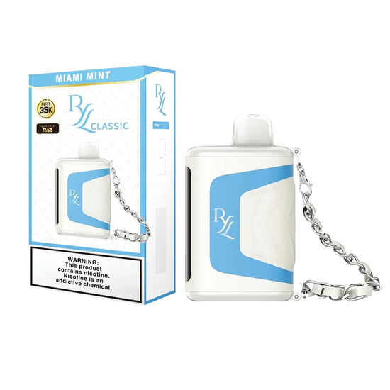 RAZ RYL Classic 35K Miami Mint disposable vape with refreshing mint flavor inspired by Miami vibes