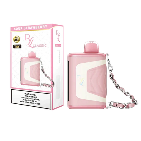 RAZ RYL Classic 35K Sour Strawberry disposable vape with tangy strawberry and candy sour finish