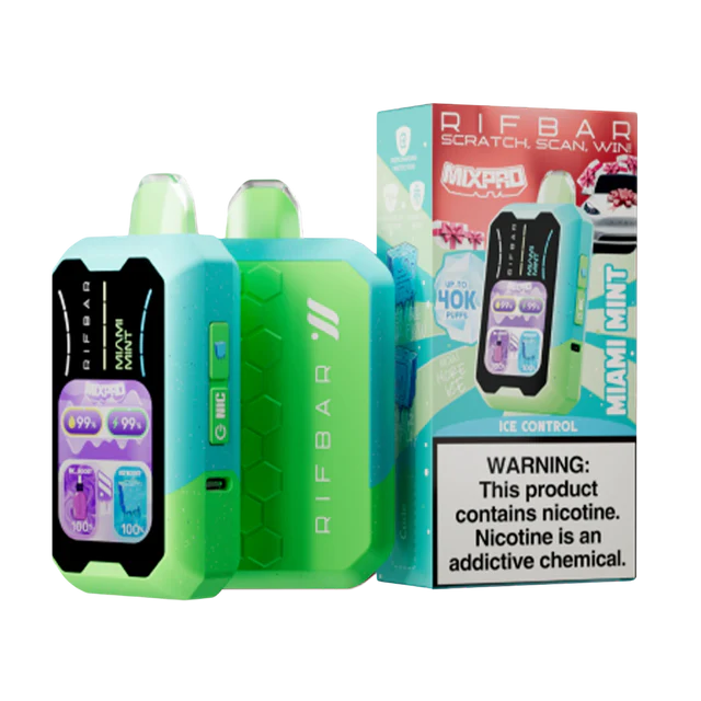 Rifbar MixPro 40K Miami Mint disposable vape with cool refreshing mint and beachy vibes