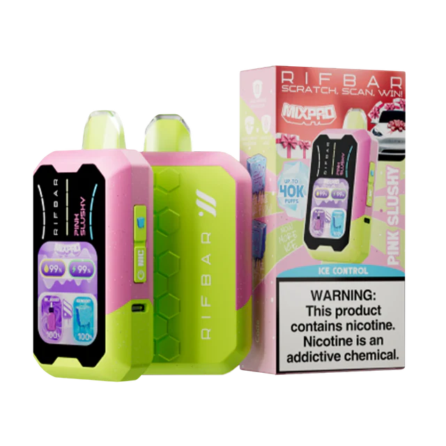 Rifbar MixPro 40K Pink Slushy disposable vape with sweet icy flavor like a classic frozen drink