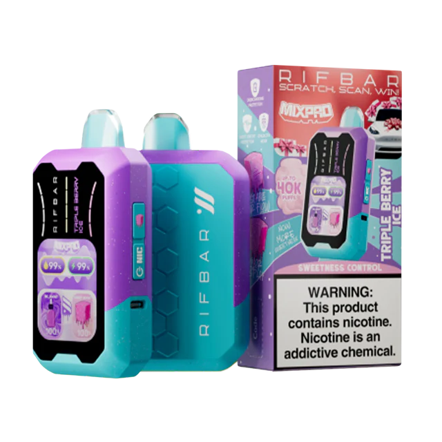 Rifbar MixPro 40K Triple Berry Ice disposable vape with mixed berry fusion and arctic coolness