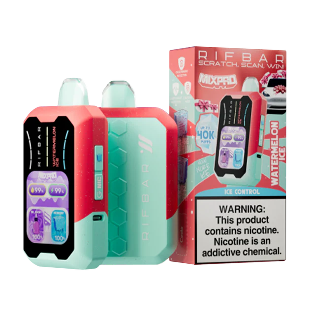 Rifbar MixPro 40K Watermelon Ice disposable vape with light refreshing chilled watermelon flavor