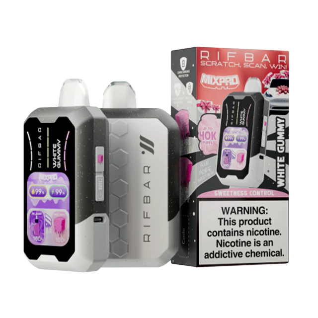 Rifbar MixPro 40K White Gummy disposable vape with sweet chewy candy taste and tropical undertones