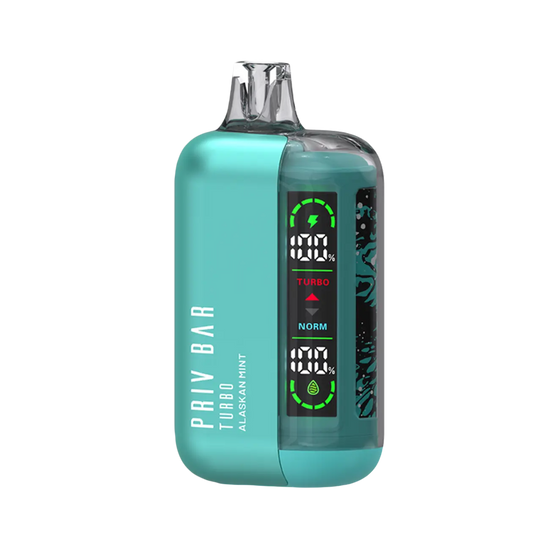 Smok Priv Bar Turbo Alaskan Mint disposable vape with icy arctic mint and cool crisp finish