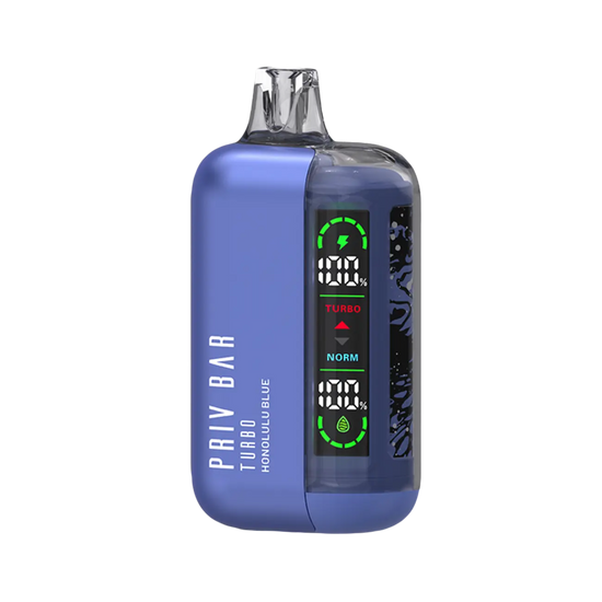 Smok Priv Bar Turbo Honolulu Blue disposable vape with smooth blue raspberry and tropical Hawaiian breeze