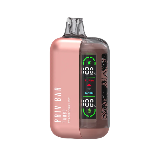 Smok Priv Bar Turbo Peach Berry Ice disposable vape with juicy peach mixed berries and icy menthol finish