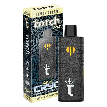 Torch Cryo THC-A Lemon Cream cured live resin 7.5g Sativa strain with citrusy lemon dessert notes and focused high