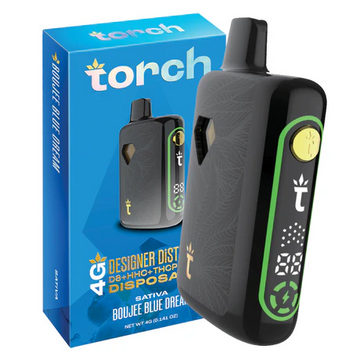 Torch Designer Distillate in Boujee Blue Dream, featuring a smooth blend of sweet berry and earthy herbal notes