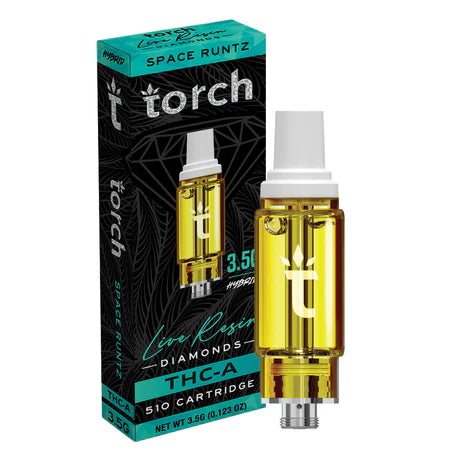 Torch Live Resin Diamonds Space Runtz THC-A Cartridge with a tropical fruit and candy-like sweetness for a balanced effect