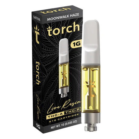 Torch Live Resin THC-A Moonwalk Haze Cartridge delivering a zesty lemon and earthy haze flavor with a spacey uplift