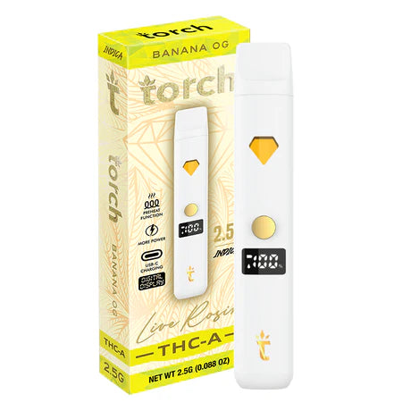 Torch Live Rosin THC A 2.5g Banana OG – Rich banana flavor with smooth, calming effects