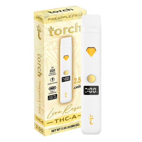 Torch Live Rosin THC A 2.5g Pineapple Fruz – Tropical pineapple flavor with a frosty twist