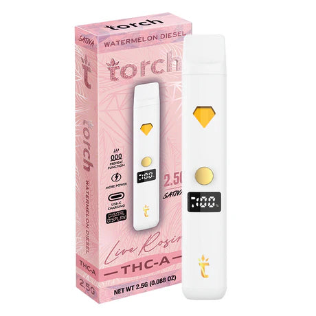 Torch Live Rosin THC A 2.5g Watermelon Diesel – Sweet watermelon flavor with a diesel kick