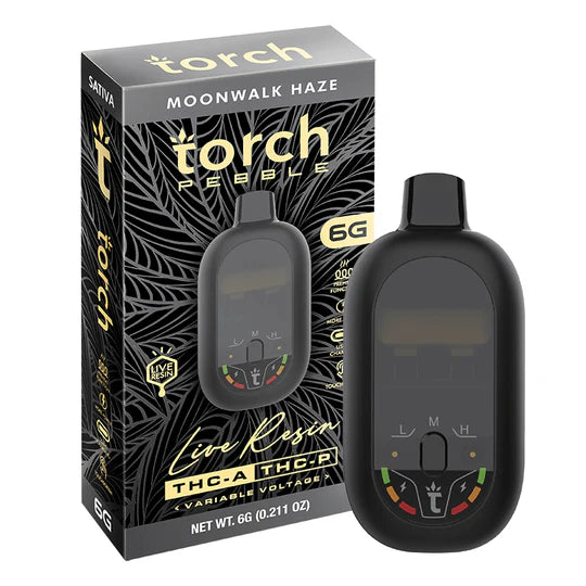 Torch Pebble Moonwalk Haze live resin 6g Sativa strain with citrus haze profile and energizing cerebral effects
