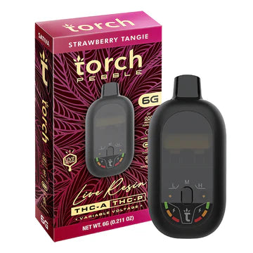 Torch Pebble Strawberry Tangie live resin 6g Sativa strain with sweet strawberry citrus flavor and bright head high