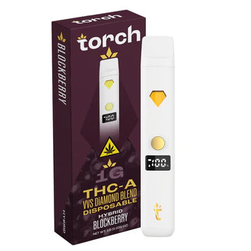 Torch THC-A VVS Diamond Blend Blockberry disposable 1g Hybrid with fruity berry flavor and balanced head and body high