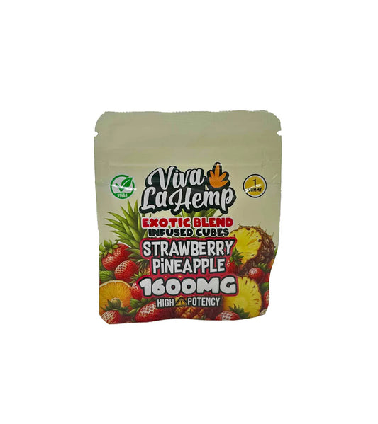 Viva La Hemp Strawberry Pineapple infused cubes 1600mg with sweet strawberry and tropical pineapple blend