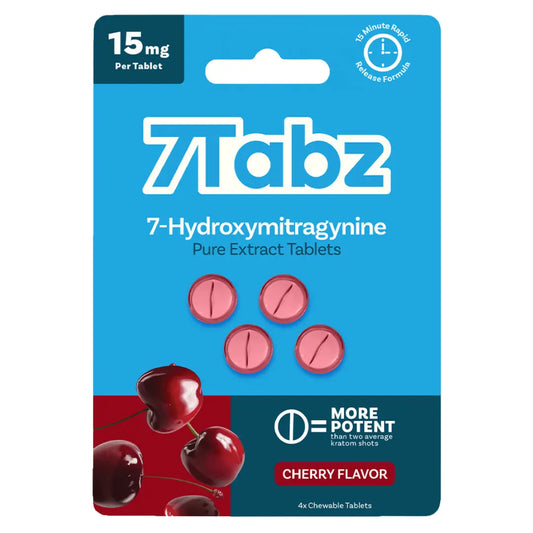 7Tabz Cherry 7-Hydroxymitragynine extract tablets with bold cherry taste and ultra-strength kratom extract