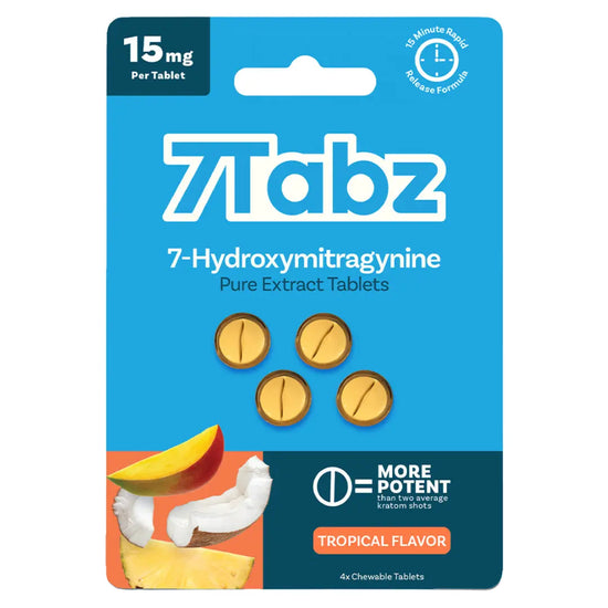 7Tabz Tropical 7-Hydroxymitragynine extract tablets with fruity tropical blend and high-potency extract