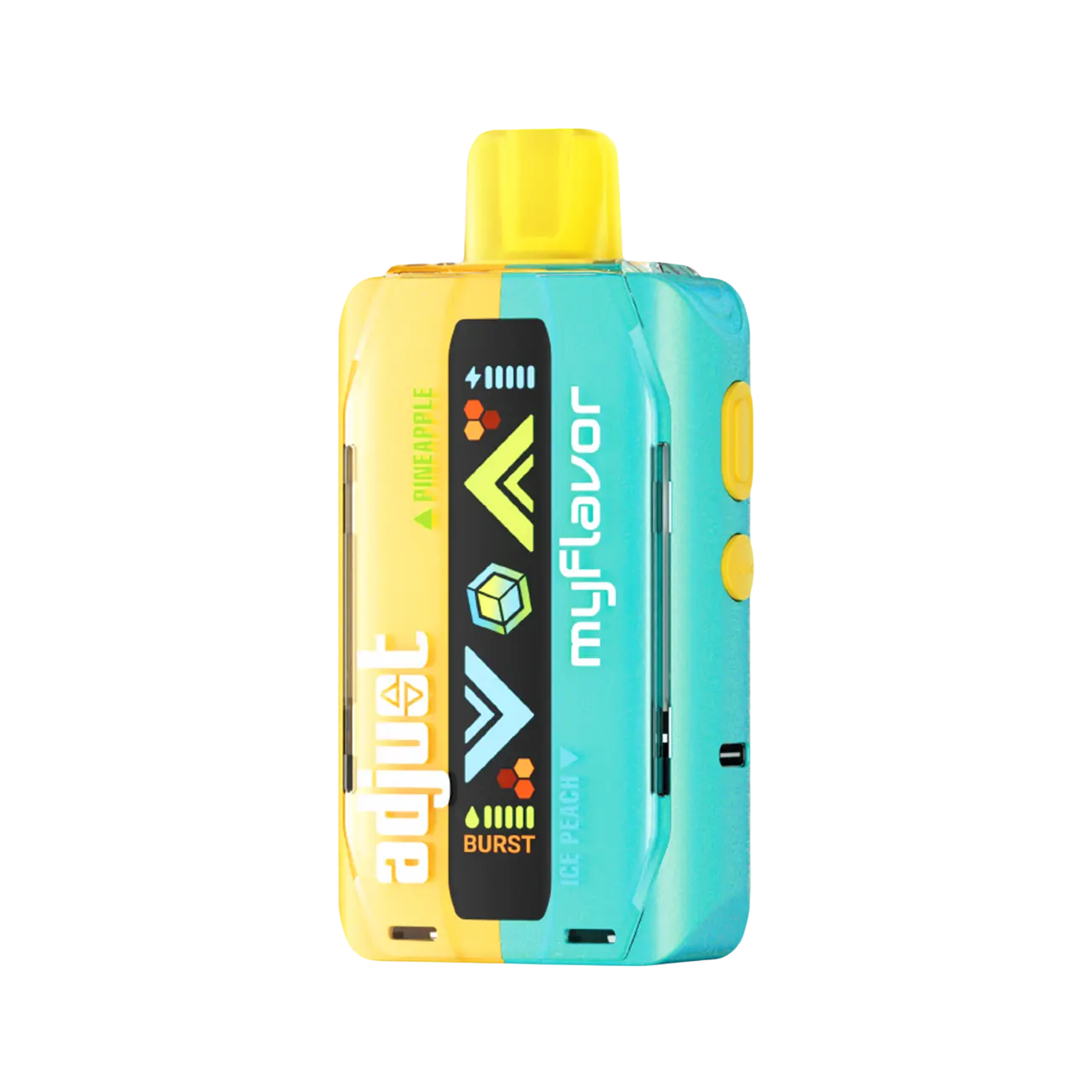 Adjust MyFlavor 40K Disposable Vape in Pineapple Ice Peach flavor – a tropical mix of juicy pineapple and sweet peach with a cool finish