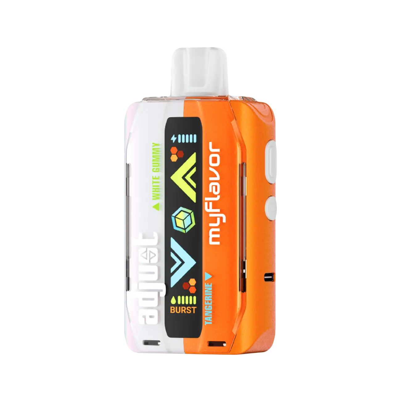 Adjust MyFlavor 40K Disposable Vape in Tangerine White Gummy flavor – a zesty tangerine flavor combined with sweet white gummy notes